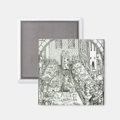 Ein fürstliches Bankett, 1491 Magnet (Vorderseite/Rückseite)