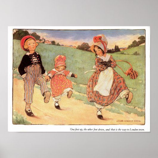 Ein Fuß hoch, ein Foot-Down-Kinderzimmer-Rhyth dru Poster (Vorne)