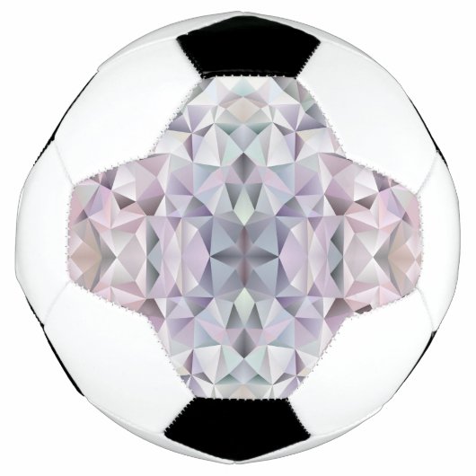 Ein Fußball hat ein geometrisches, mehrfarbiges (Vorderseite)
