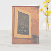 Ein Gähnen ist ein leiser Schrei für eine Kaffeeka Karte (Gelbe Blume)