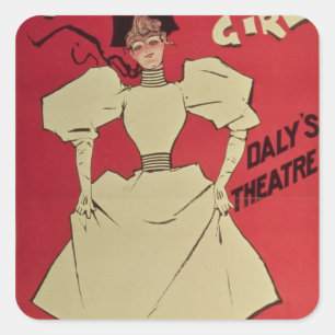 Ein Gaiety-Girl im Daly's Theater Quadratischer Aufkleber