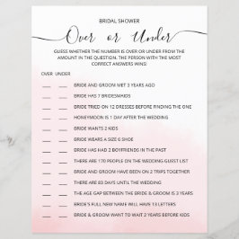 Ein GAME Blatt Papier für ein Brautparty.