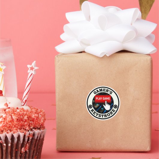 Ein Gamer und nur Keystroke Runder Aufkleber (Party)