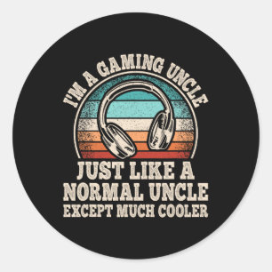 Ein Gaming Uncle Video Game Funny Gamer Cool Onkel Runder Aufkleber
