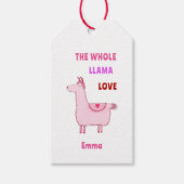 Ein ganzer Lama-Liebe-Valentinstag Geschenkanhänger (Vorderseite)