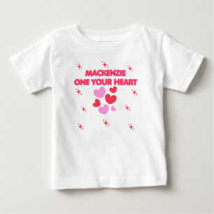 EIN GANZES HERZ, Mädchen Weiß 1. Geburtstagsfeier Baby T-shirt