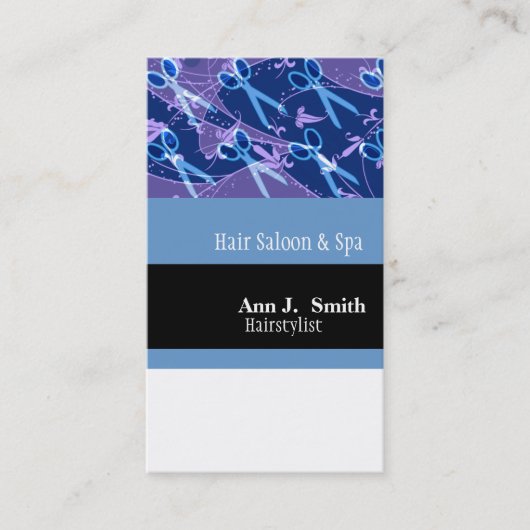 Ein ganzes Los Scheren. FRISEURSALON Verabredung Terminkarte (Vorderseite)