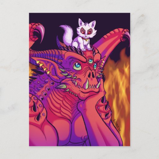 Ein Gargoyle und sein Haustier Postkarte (Vorderseite)