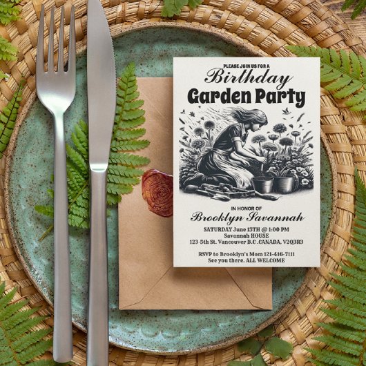 Ein Garten Gärten Party Einladung Gran Garden Postkarte