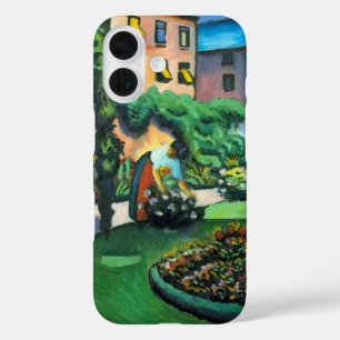 Ein Garten, Gartenbild von August Macke, Vintage A iPhone 16 Hülle