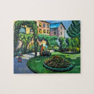 Ein Garten, Gartenbild von August Macke, Vintage A Puzzle