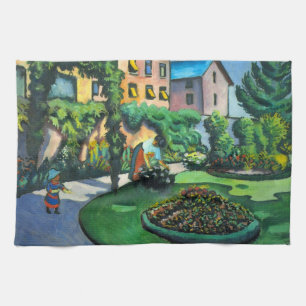 Ein Garten, Gartenbild von August Macke, Vintage K Geschirrtuch