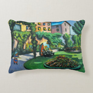 Ein Garten, Gartenbild von August Macke, Vintage K Zierkissen
