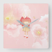 Ein Garten im Herzen Quadratische Wanduhr (Vorderseite)