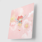 Ein Garten im Herzen Quadratische Wanduhr (Winkel)