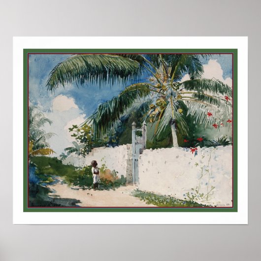 "Ein Garten in Nassau" 1885 von Winslow Homer Poster (Vorne)