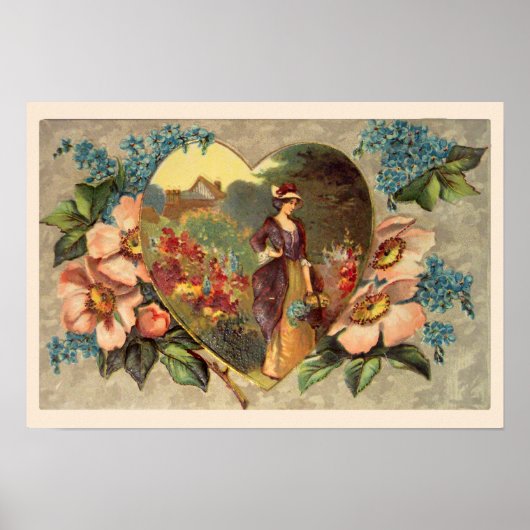 Ein Garten mit Blume Valentine Canvas Print Poster (Vorne)