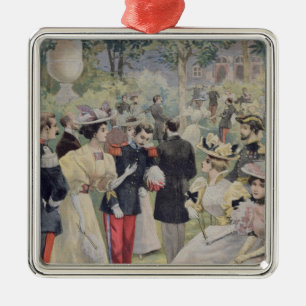 Ein Garten-Party beim Elysee Silbernes Ornament