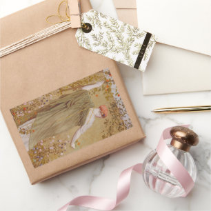 Ein Garten von Albert Joseph Moore, Vintage-Porträ Rechteckiger Aufkleber