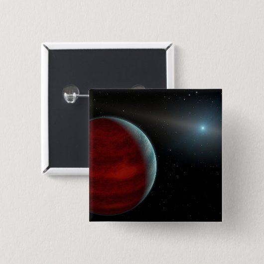 Ein Gasriese um einen weißen Zwergstern herum. Button (Vorne & Hinten)