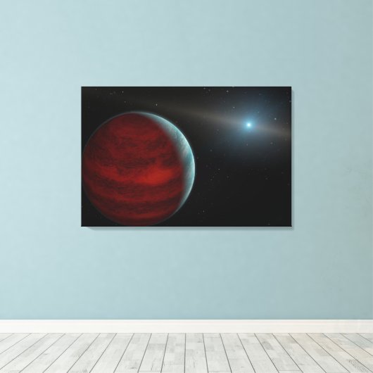 Ein Gasriese um einen weißen Zwergstern herum. Leinwanddruck (Insitu (Holzboden))