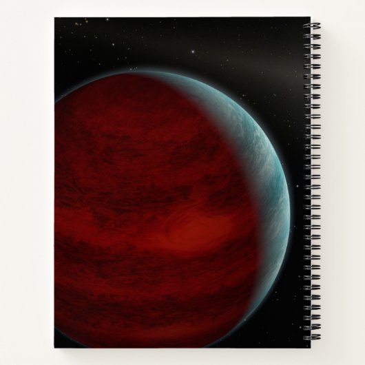 Ein Gasriese um einen weißen Zwergstern herum. Notizblock (Rückseite)