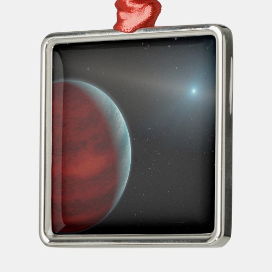 Ein Gasriese um einen weißen Zwergstern herum. Ornament Aus Metall (Links)