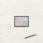 Ein Gasriese um einen weißen Zwergstern herum. Post-it Klebezettel (Auf Schreibtisch)