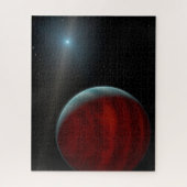 Ein Gasriese um einen weißen Zwergstern herum. Puzzle (Vertikal)