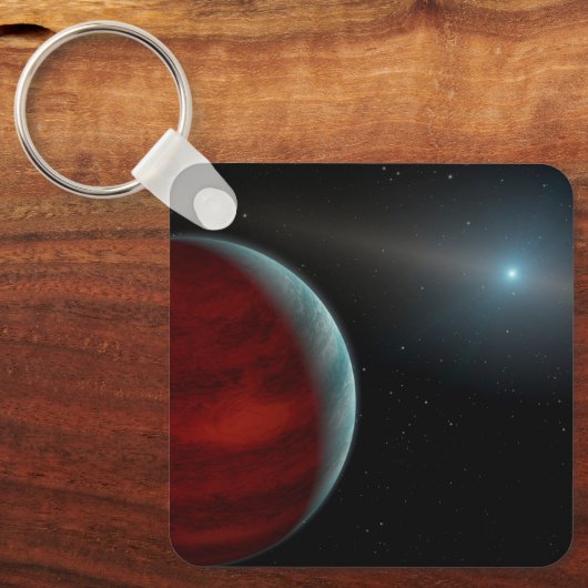 Ein Gasriese um einen weißen Zwergstern herum. Schlüsselanhänger (Vorderseite)