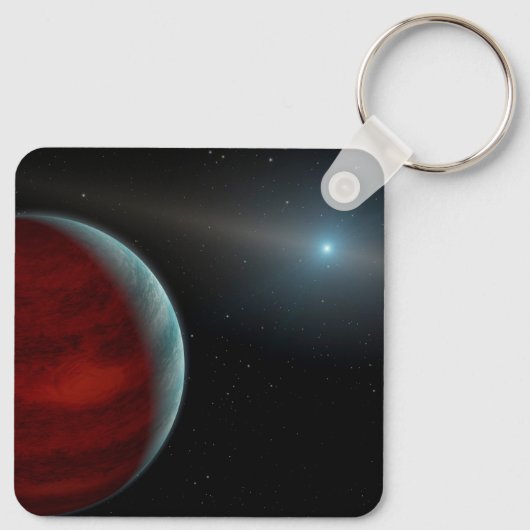 Ein Gasriese um einen weißen Zwergstern herum. Schlüsselanhänger (Rückseite)