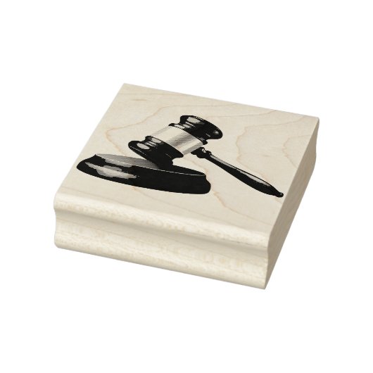 Ein Gavel und ein Klangblock Gummistempel (Stempel)