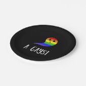 Ein gaystischer Gay Pride, Homosexuell, LGBT Pappteller (Schrägansicht)