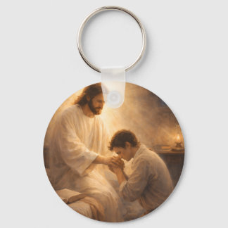 Ein Gebet auf Knien mit Jesus Schlüsselanhänger
