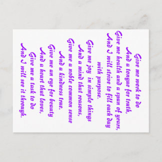 Ein Gebet der Hoffnung Postkarte