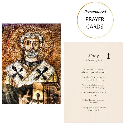 Ein Gebet der St. Clement of Rome Prayer Card Platzkarte