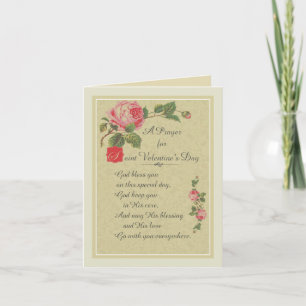 Ein Gebet für den St. Valentinstag Vintag Feiertagskarte