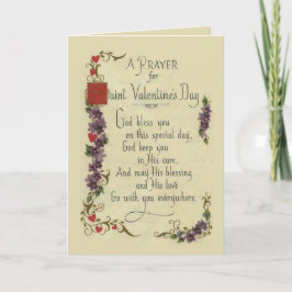 Ein Gebet für den St. Valentinstag Vintag Feiertagskarte