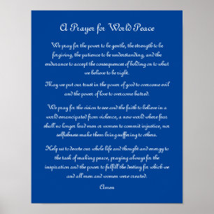 Ein Gebet für den Weltfrieden Poster