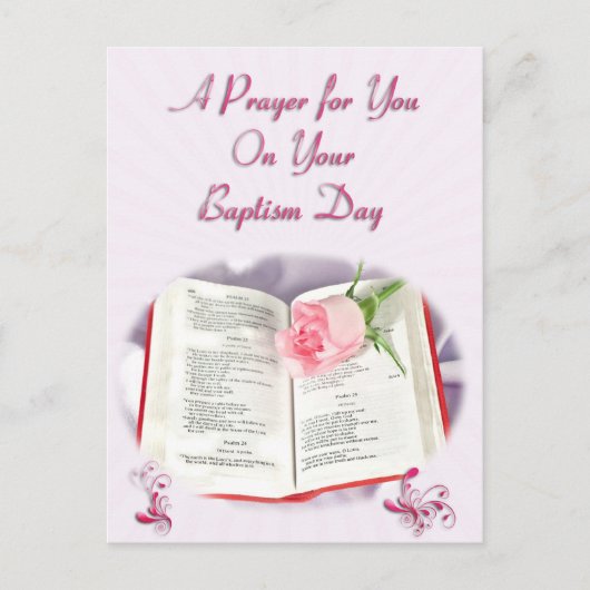 Ein Gebet für eine Taufe Postkarte (Vorderseite)