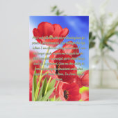 Ein Gebet für Frieden und Beständigkeit Karte (Stehend Vorderseite)