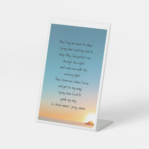 Ein Gebet in der Nacht. Podestzeichen Sockelschild