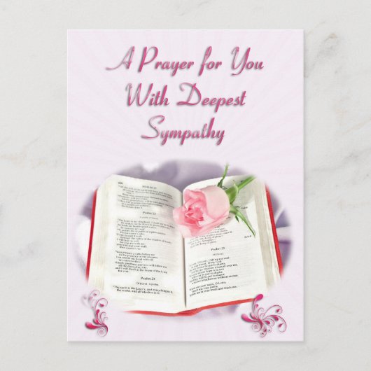 Ein Gebet mit tiefstem Beileid Postkarte (Vorderseite)