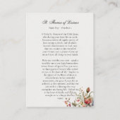 Ein Gebet zur Heiligen Therese der Lisieux Katholi Platzkarte (Rückseite)