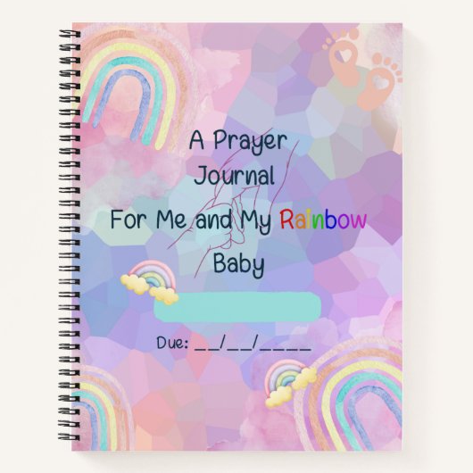 Ein Gebetsjournal für mich und mein Rainbow Baby Notizblock (Vorderseite)