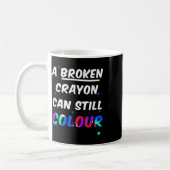 Ein gebrochener Crayon kann die psychische Gesundh Kaffeetasse (Links)