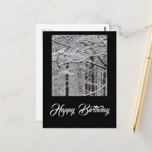 Ein Geburtstag an einem Wintertag Postkarte