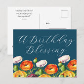Ein Geburtstag, der Floral segnet Postkarte (Vorne/Hinten)