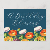 Ein Geburtstag, der Floral segnet Postkarte (Vorderseite)