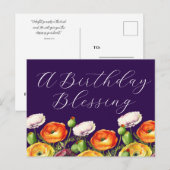 Ein Geburtstag, der Floral segnet Postkarte (Vorne/Hinten)